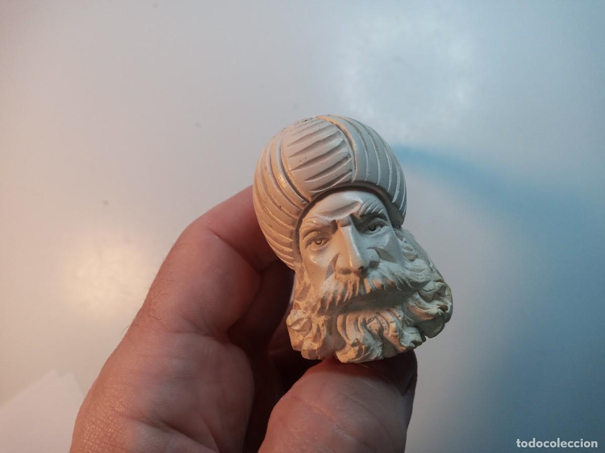 Pipas de fumar: pipa turca esculpida en blanco. Usada - Foto 2
