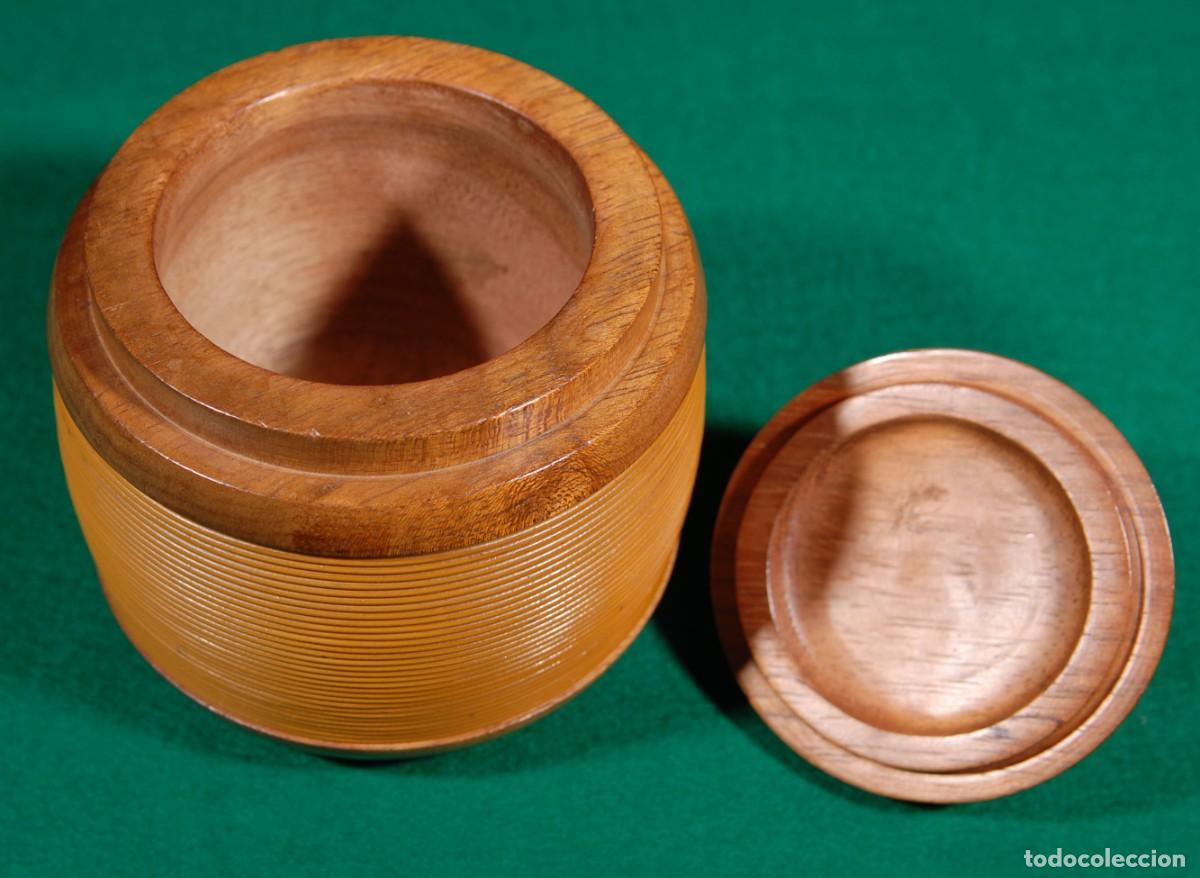 Pipas de fumar: Bote de madera art d&eacute;co para tabaco - Foto 2