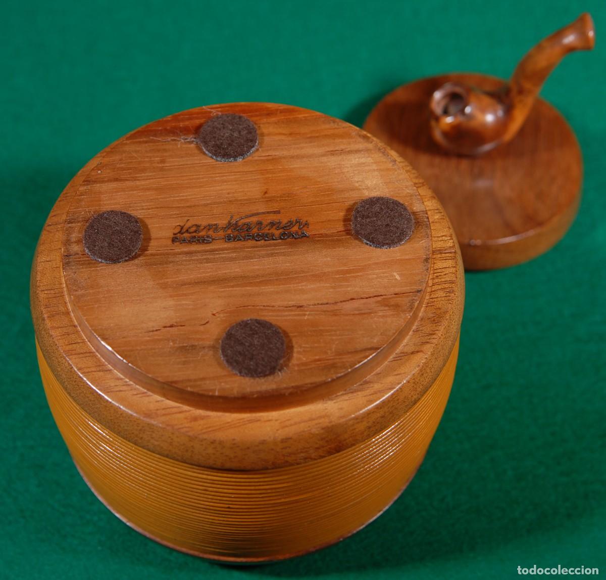 Pipas de fumar: Bote de madera art d&eacute;co para tabaco - Foto 3