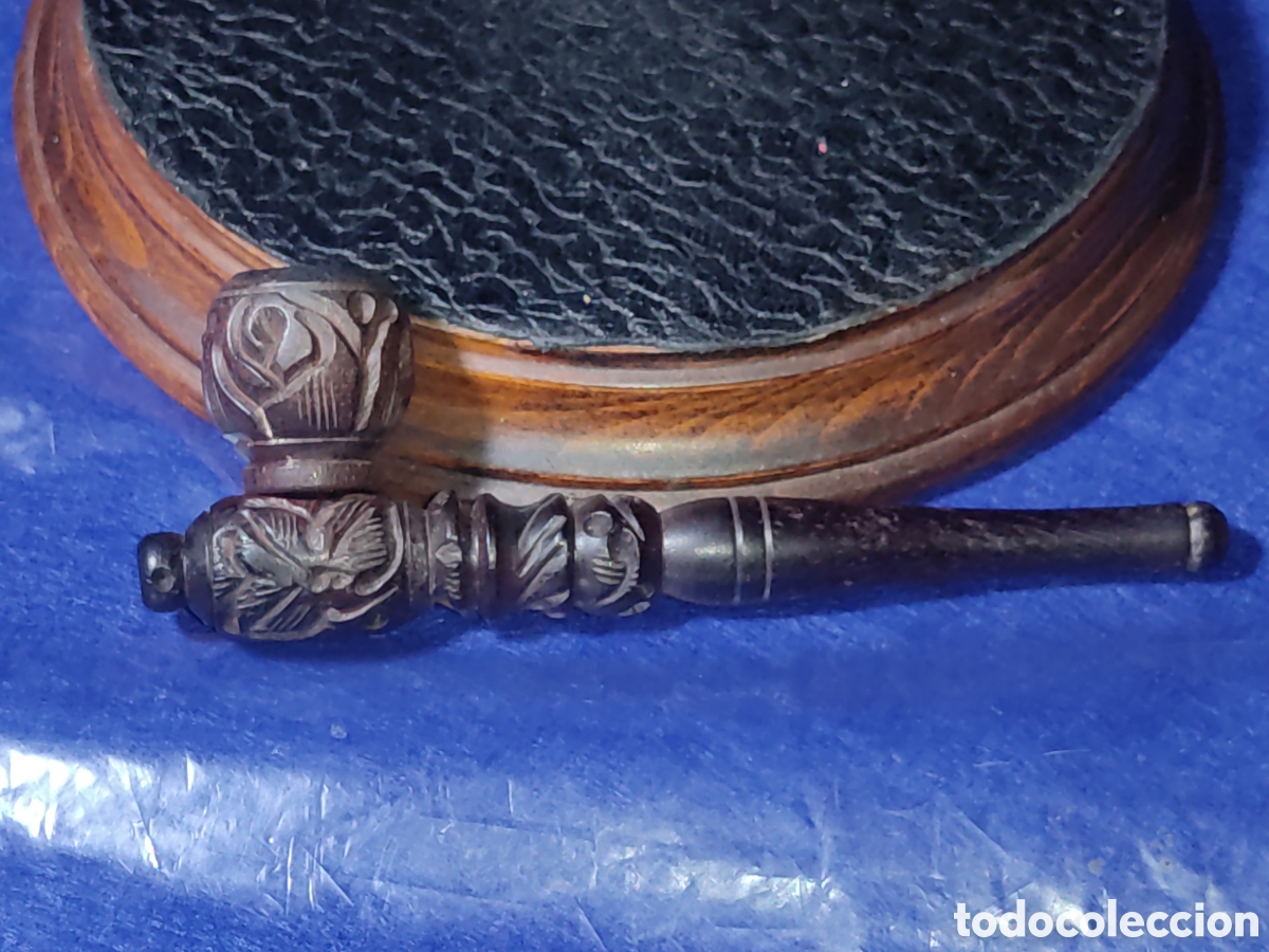 Pipas de fumar: Pipa de madera de &eacute;bano tallada. - Foto 5