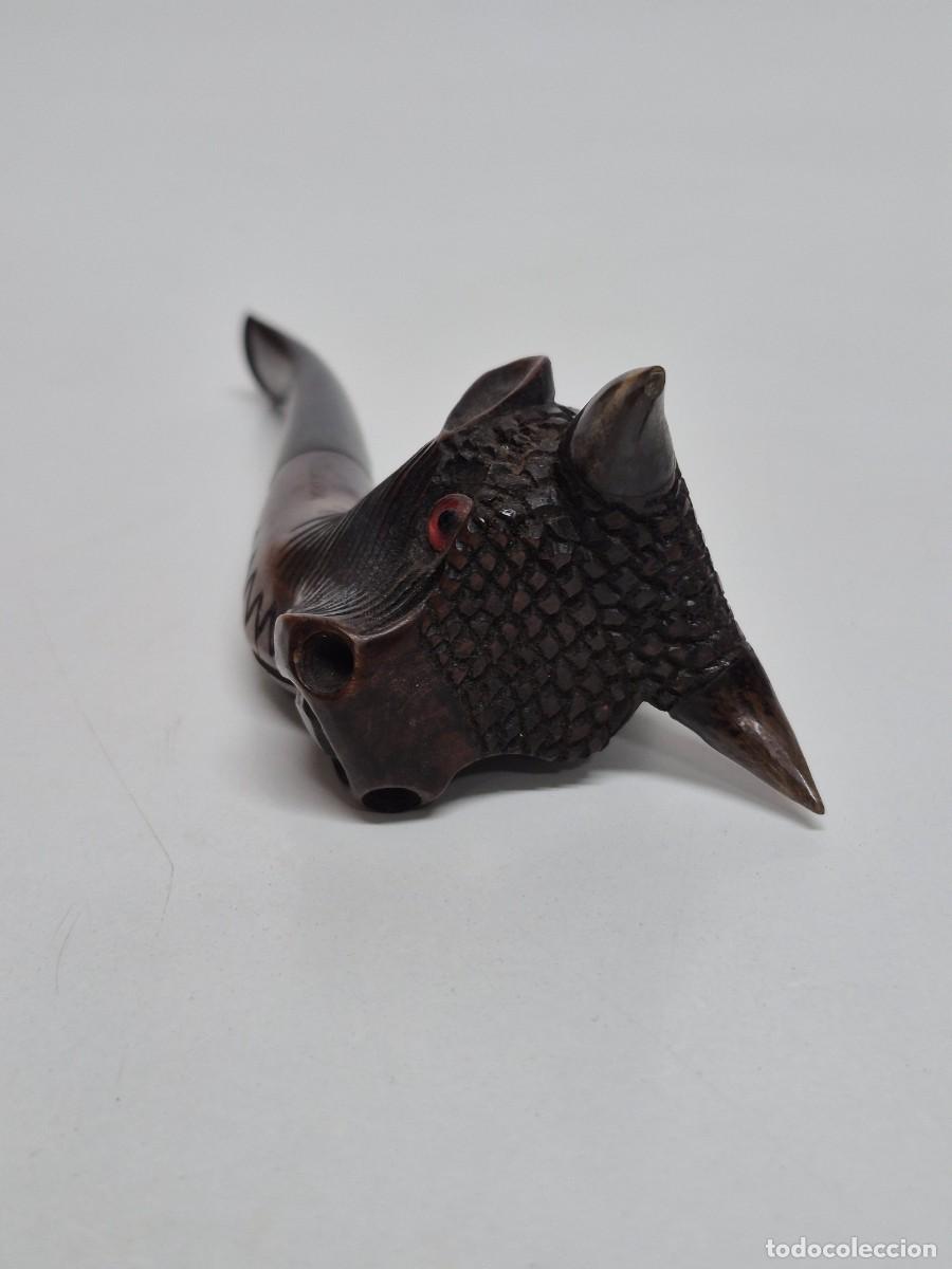 Pipas de fumar: Pipa de Fumar - Marca Victa Extra - Talla de Madera, Cabeza de Toro