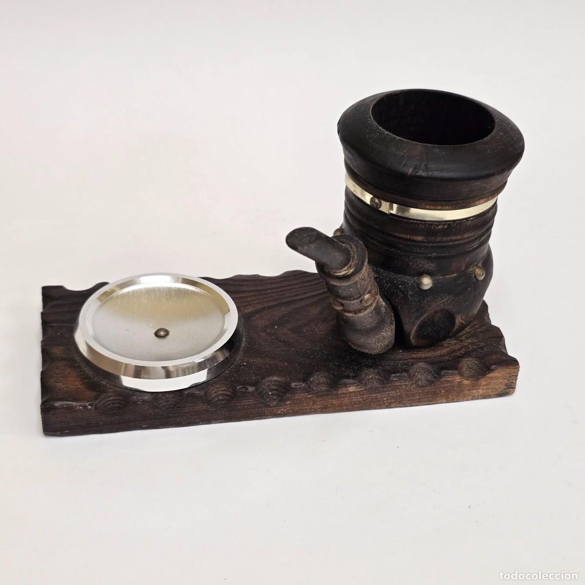 Pipas de fumar: CENICERO CON PIPA. BASE DE MADERA. - Foto 4