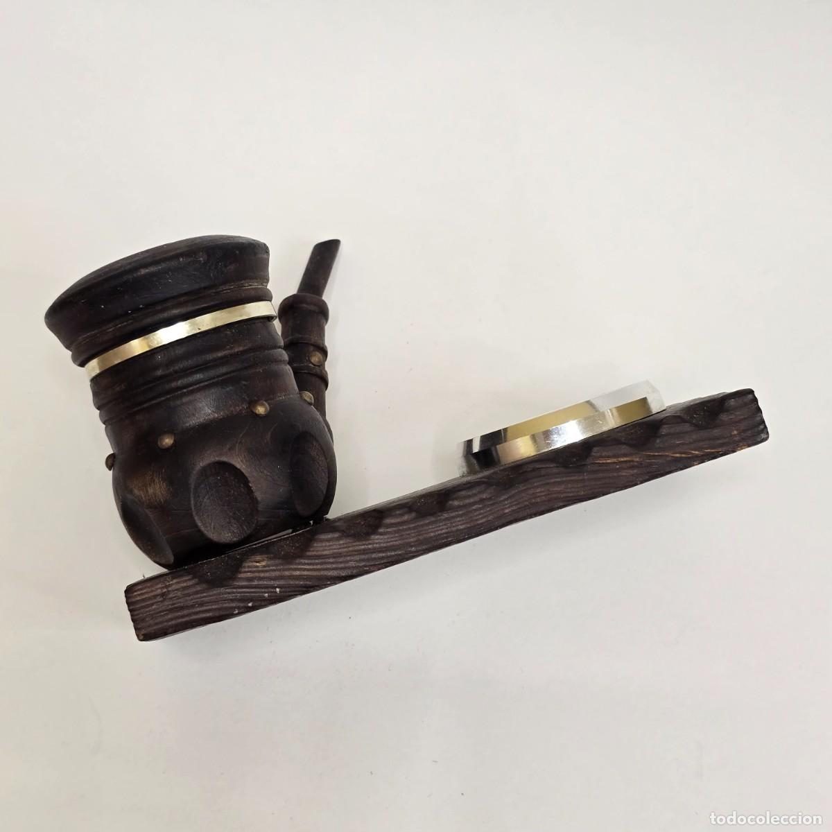 Pipas de fumar: CENICERO CON PIPA. BASE DE MADERA. - Foto 8