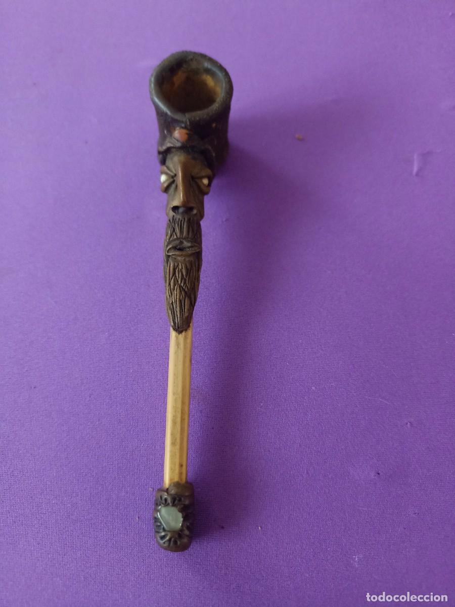 Pipas de fumar: pipa de madera con cara - Foto 1