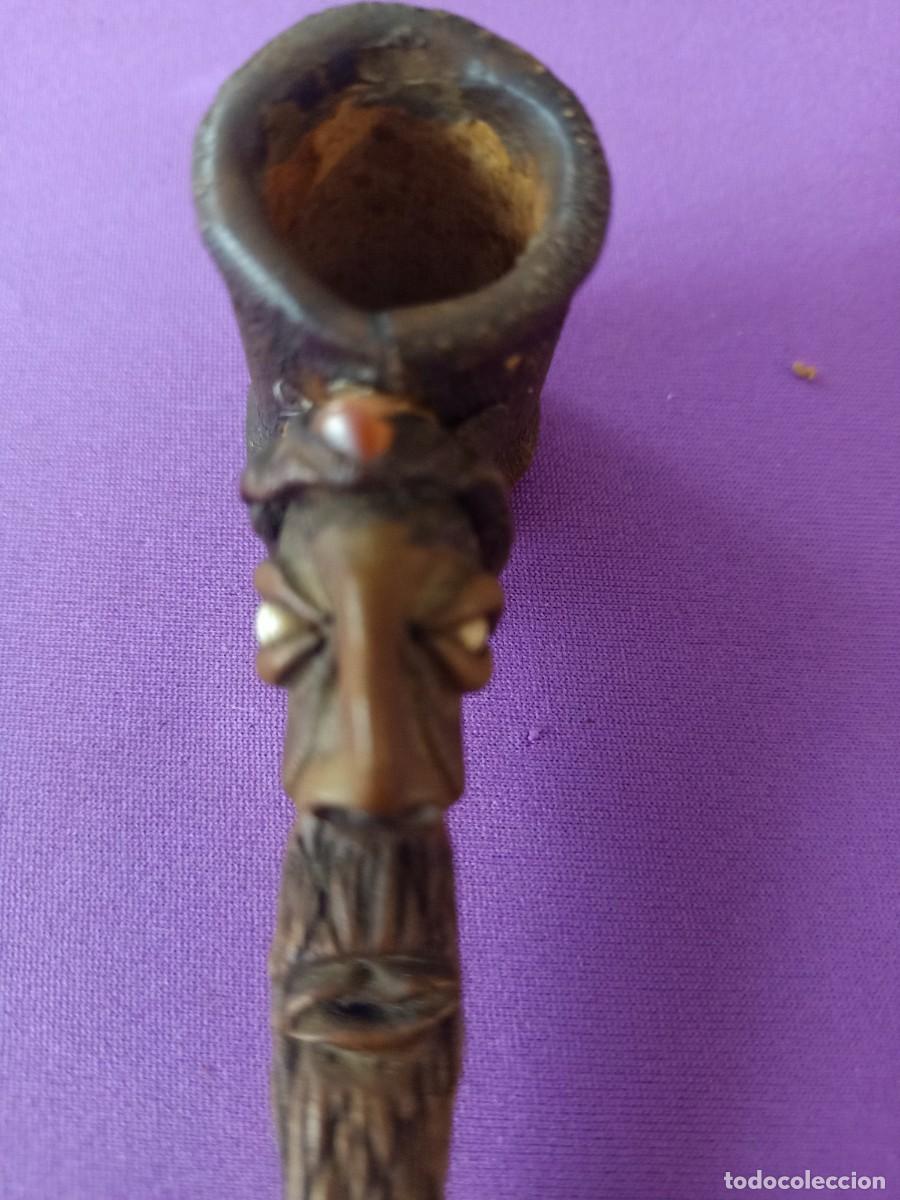 Pipas de fumar: pipa de madera con cara - Foto 3