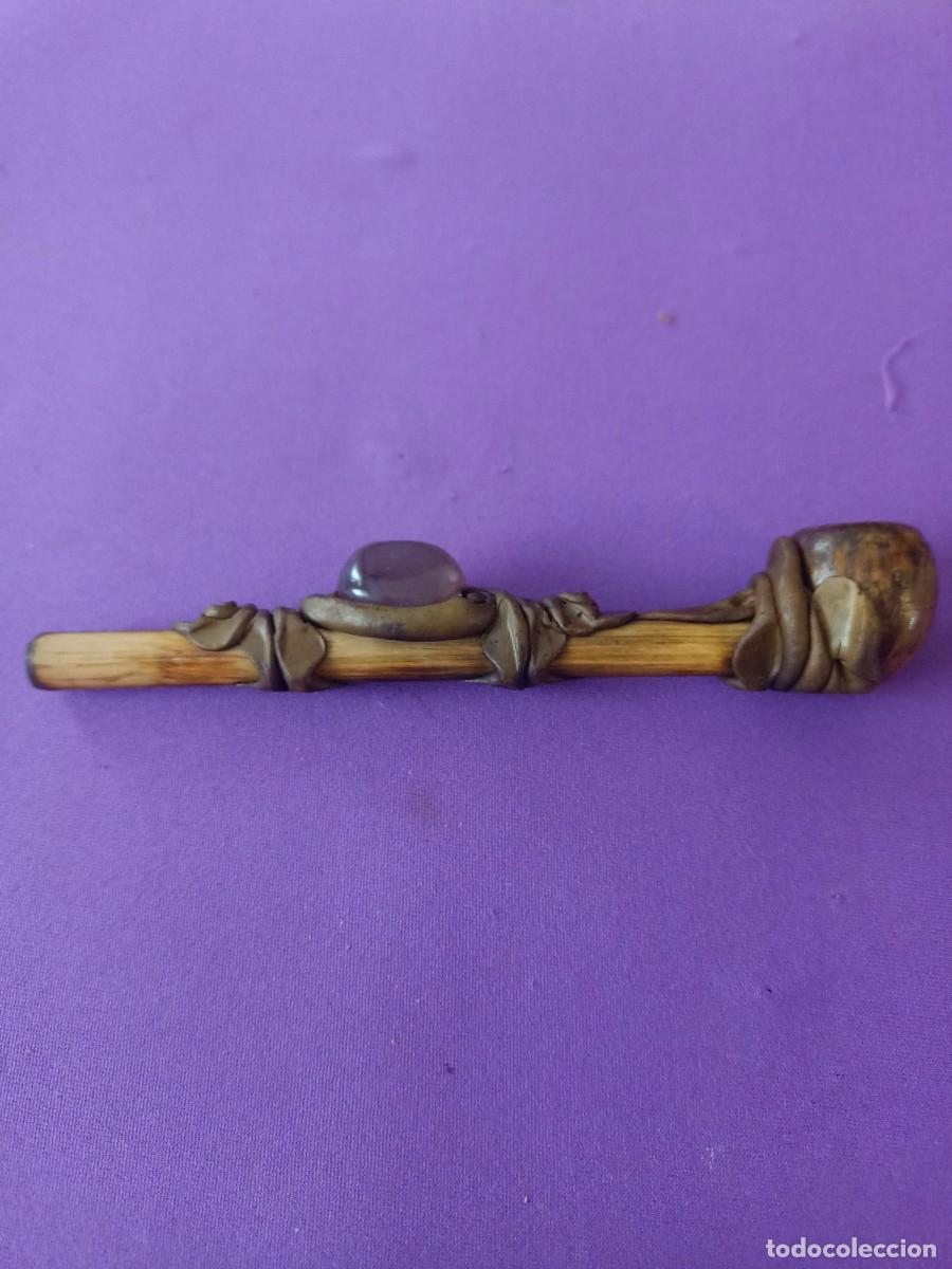 Pipas de fumar: pipa de madera con piedra - Foto 1