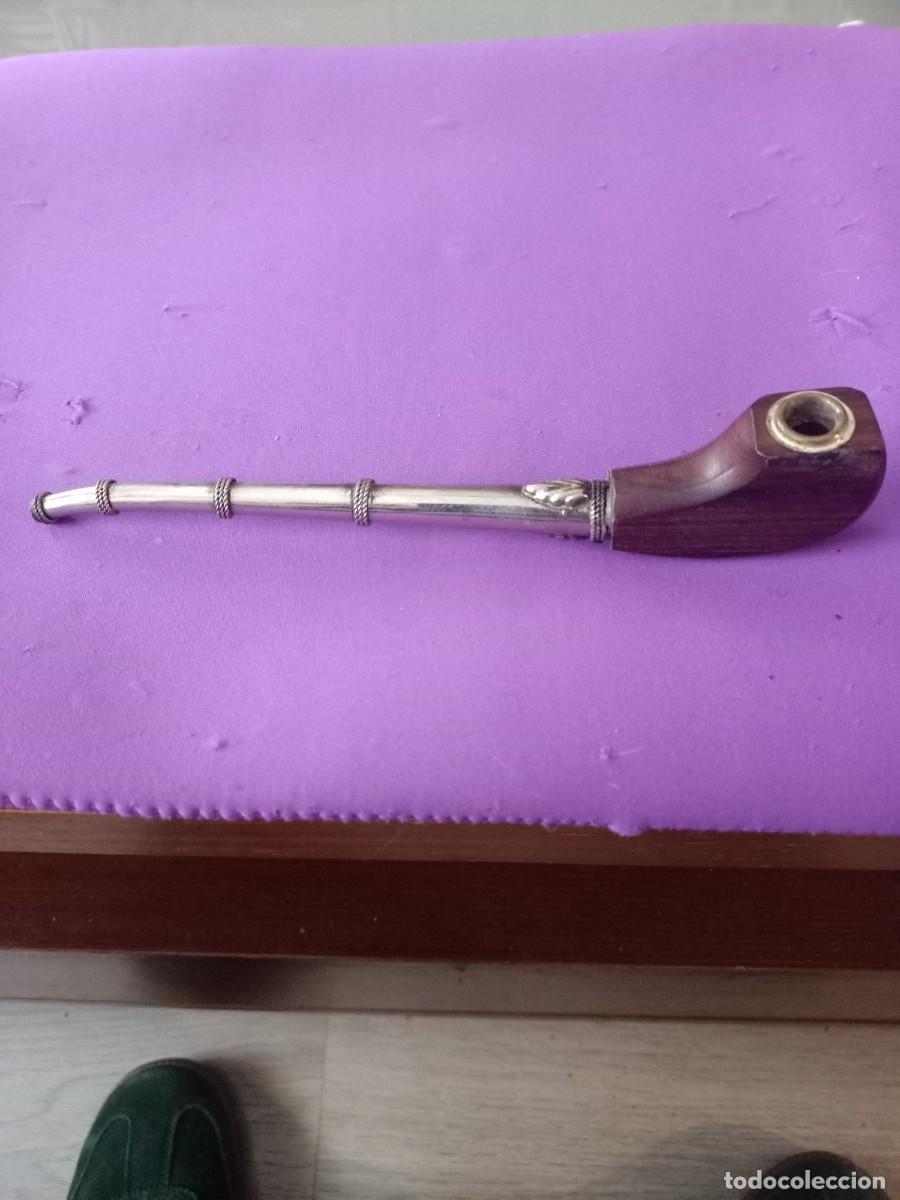 Pipas de fumar: pipa de metal y madera - Foto 1