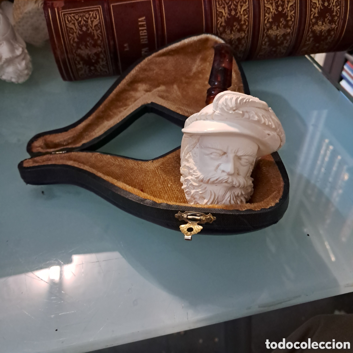 Pipas de fumar: Pipa de fumar en espuma de mar con estuche - Foto 2