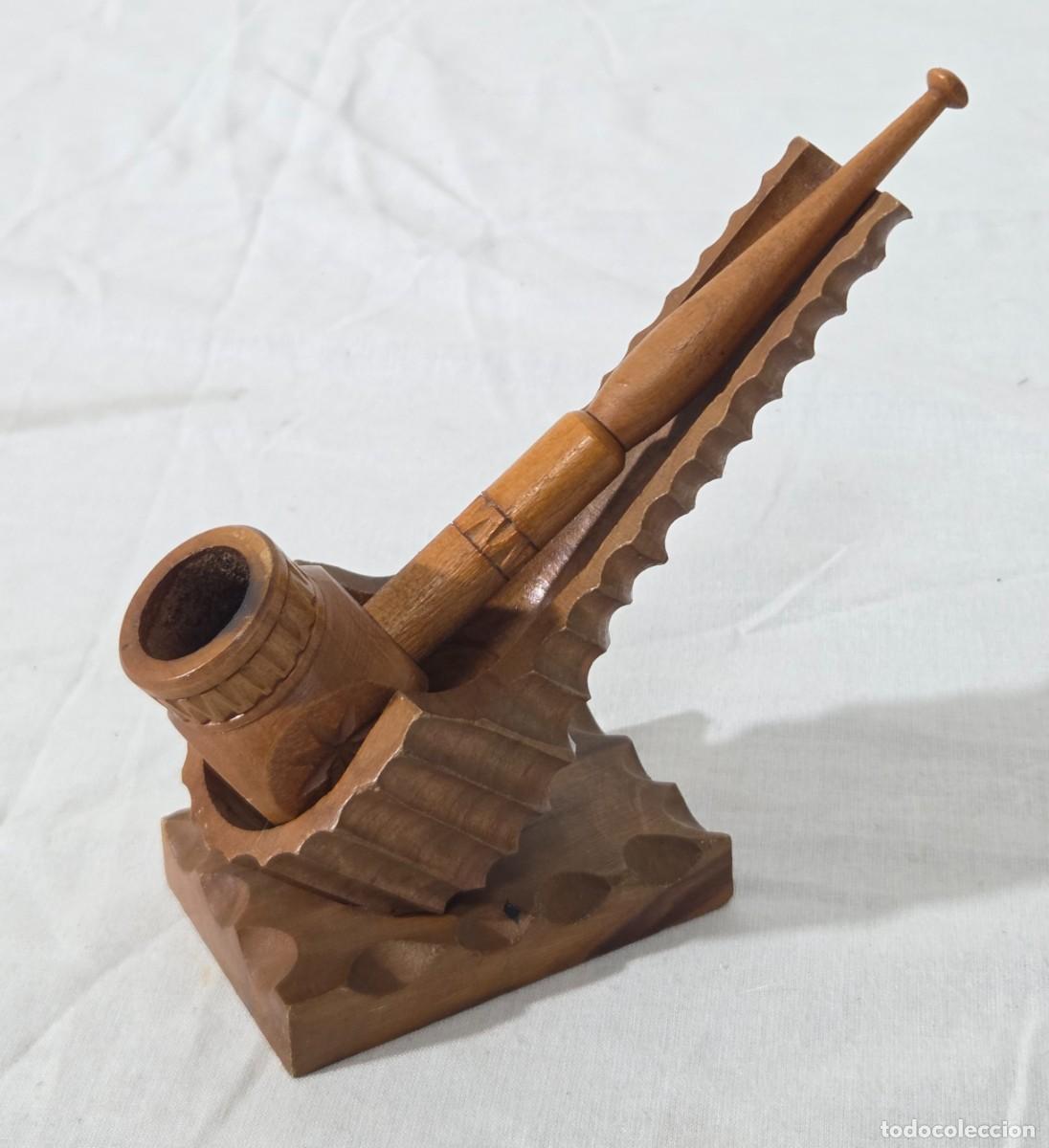 Pipas de fumar: Pipa de fumar de madera con soporte - Foto 2
