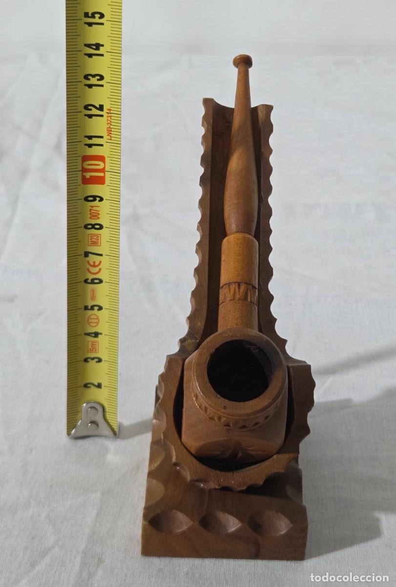 Pipas de fumar: Pipa de fumar de madera con soporte - Foto 21
