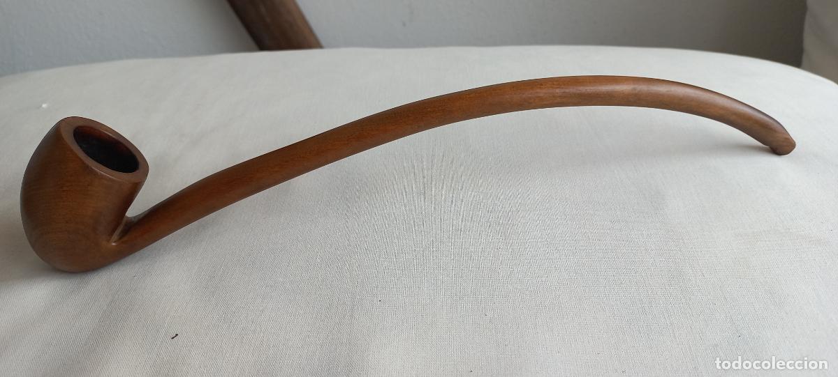 Pipas de fumar: Pipa de madera. Extra larga, pipa de lectura. Estilo Churchwarden o galdalf. 33 cm