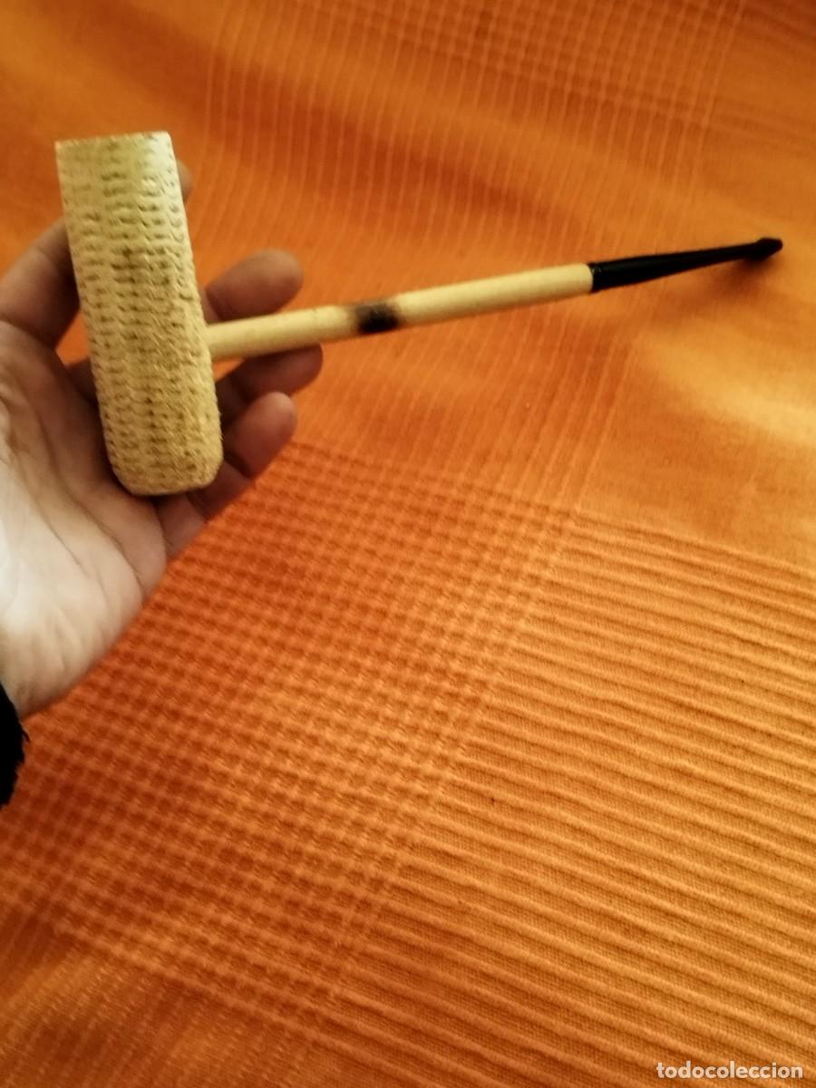Pipas de fumar: Antigua Pipa de fumar missouri meerschaum USA. Corn cob Ma&iacute;z. Mazorca de ma&iacute;z.