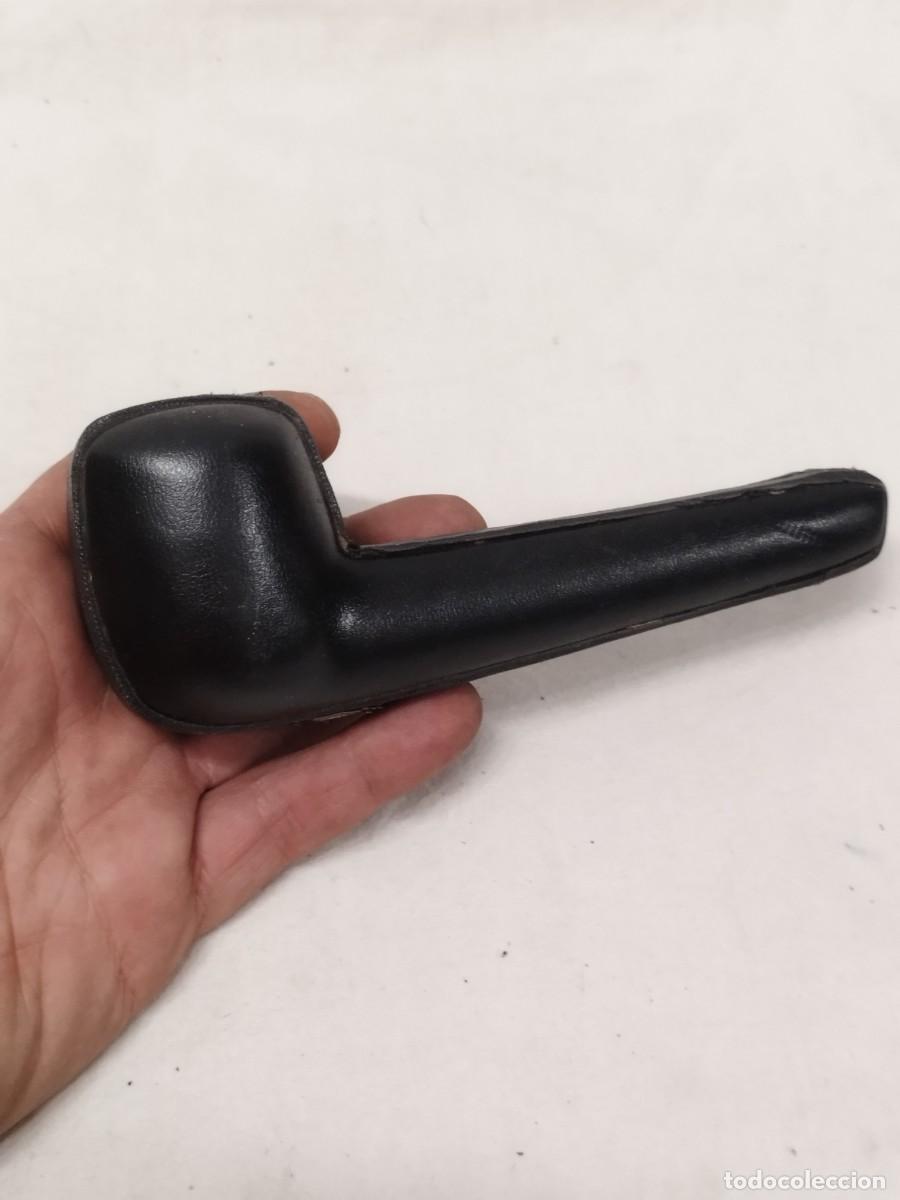Pipas de fumar: Antigua funda o estuche para pipa de fumar tabaco.