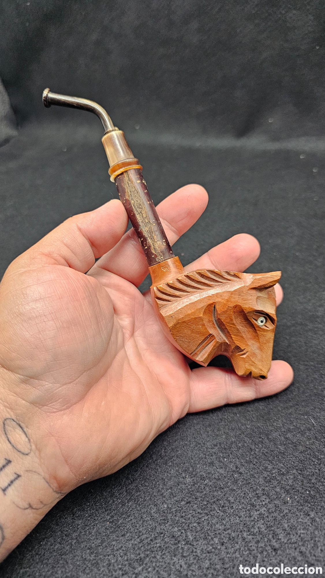 Cachimbos de fumar: Pipa cabeza de caballo tallada