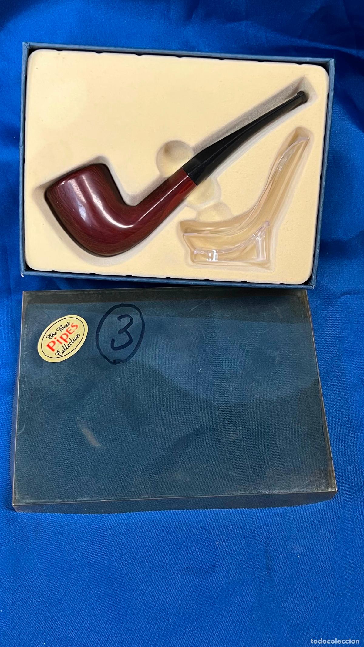 Pipas de fumar: PIPA DE FUMAR DE COLECCI&Oacute;N EN SU ESTUCHE CON CAZOLETA LABRADA ESTILO &rdquo;HALF-RUSTICATED&rdquo; EN COLOR MIEL