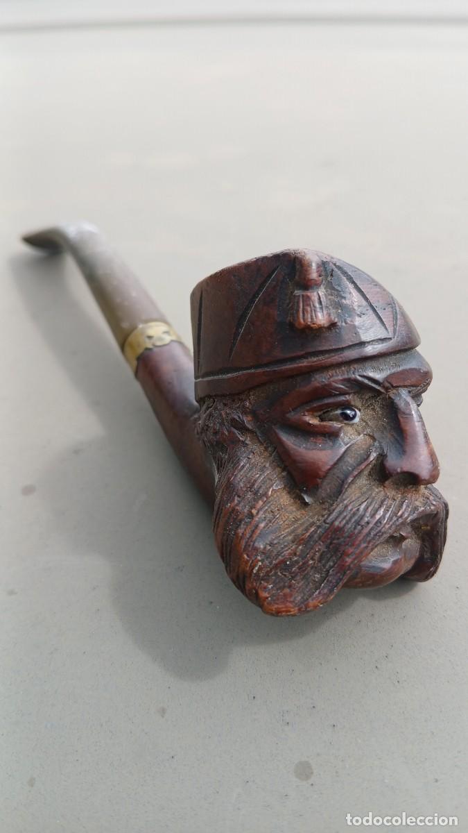Pipas de fumar: Pipe bois ancienne travaill&eacute;e 1900