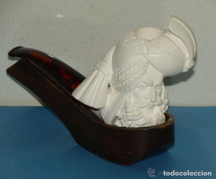 Pipas de fumar: PIPA DE FUMAR. ESPUMA DE MAR. MEERSCHAUM. BONITA TALLA SOLDADO TURQU&Iacute;A, INDIA.