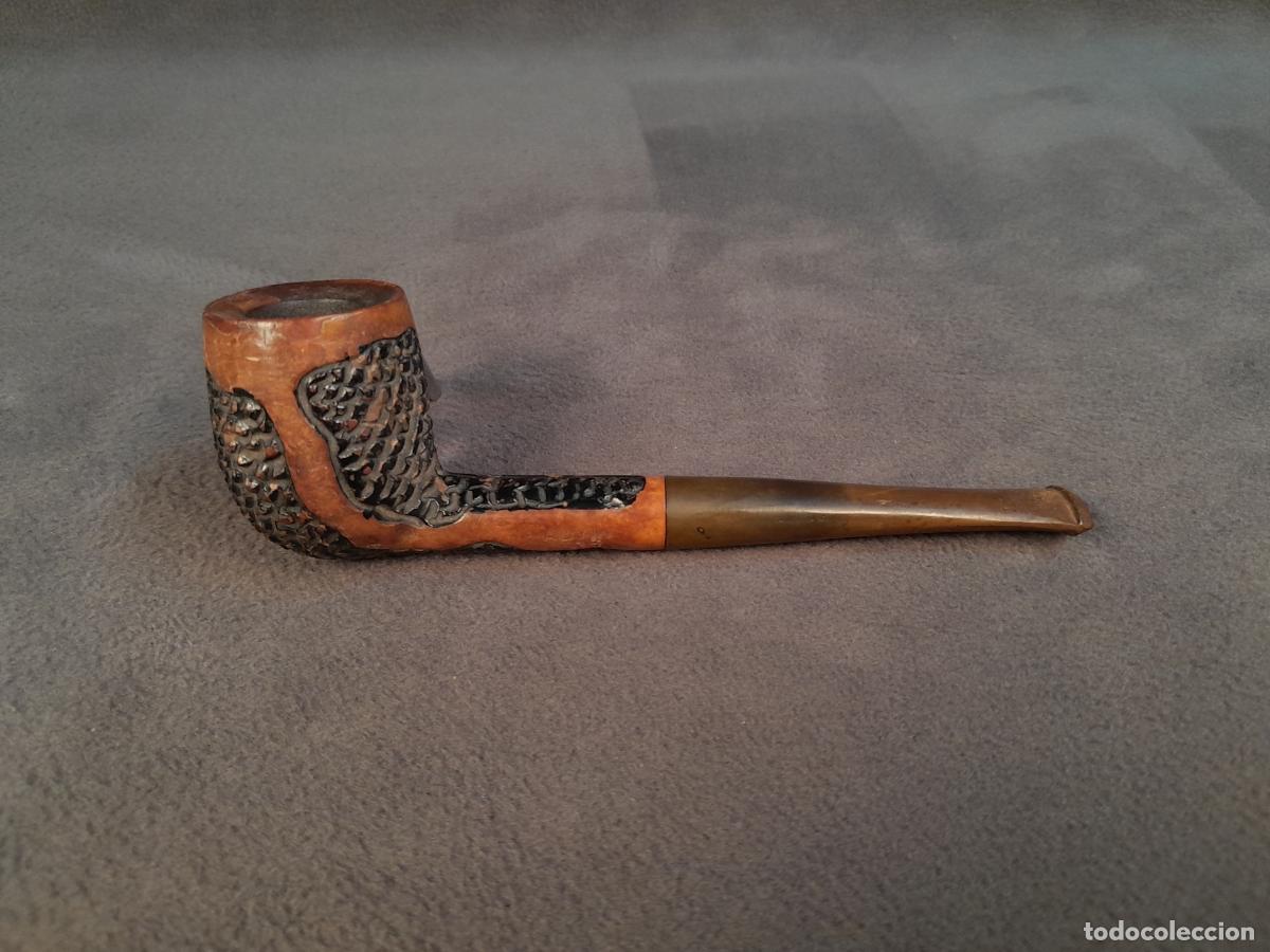 Pipas de fumar: ANTIGUA PIPA TALLADA EN MADERA DE BREZO. 1940 CA.