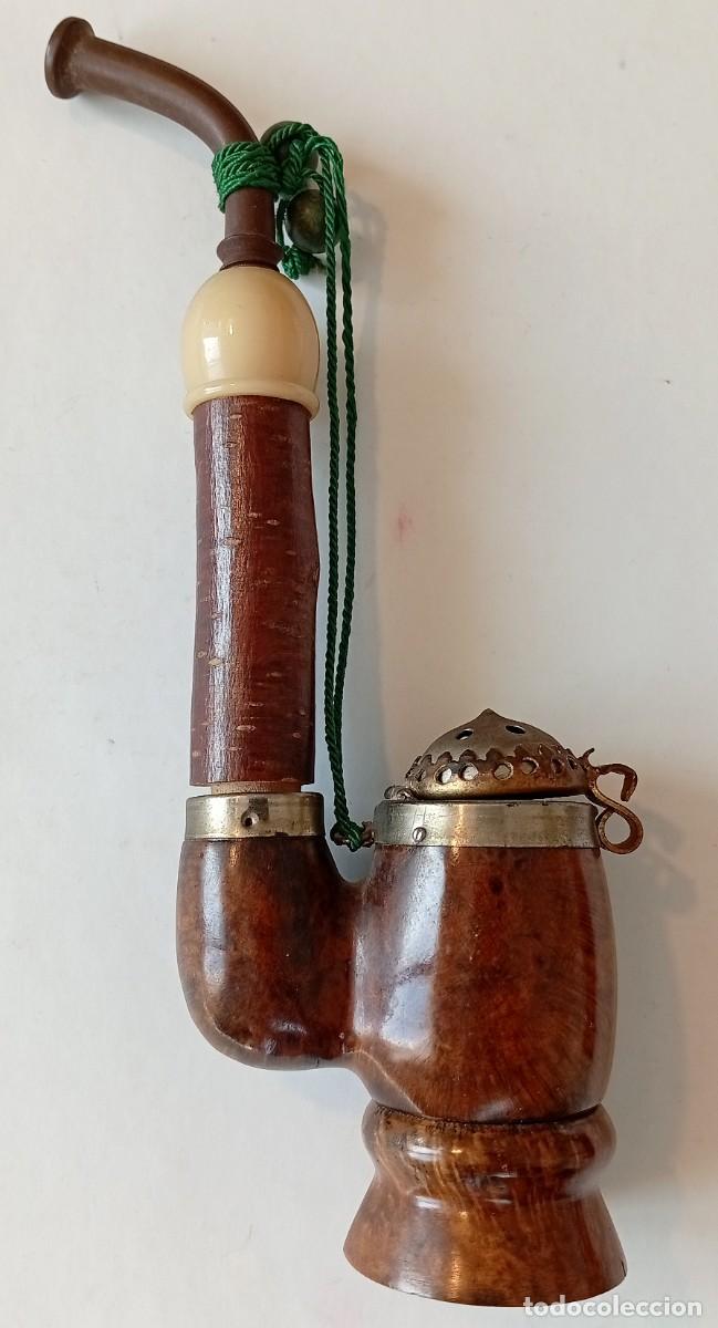 Pipas de fumar: Pipa de Cazador TANDAR Old Briar Ca&ntilde;o Corteza de Cerezo Estilo Tirolesa/Alpina SIN ESTRENAR
