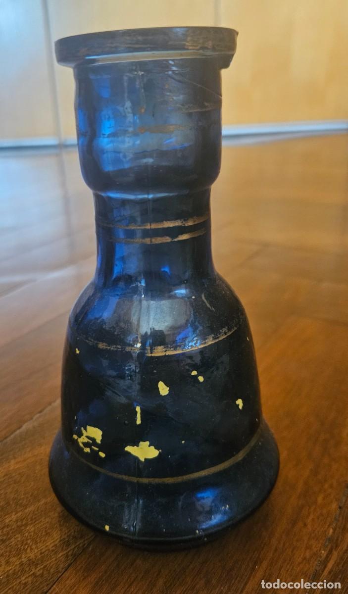 Pipas de fumar: Botella base para shisha narguile cachimba pipa de agua - en cristal vidrio azul 16,5 cm alto