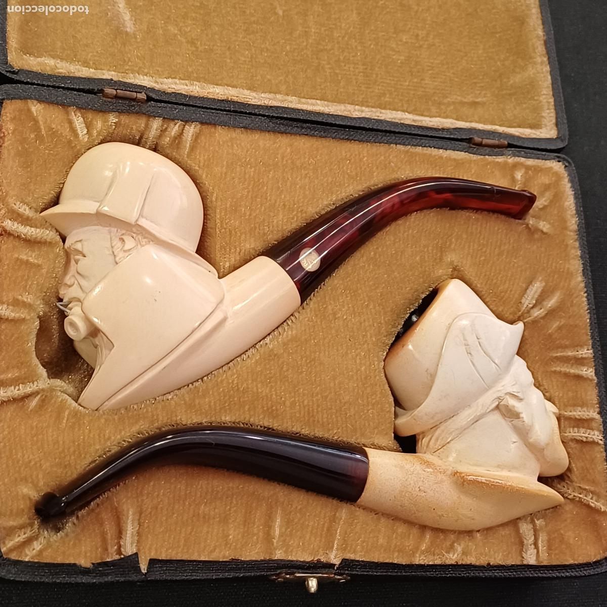 Pipas de fumar: SET 2 PIPAS ESPUMA DE MAR MARCA ALTINAY/SHERLOCK HOLMES/WATSON.