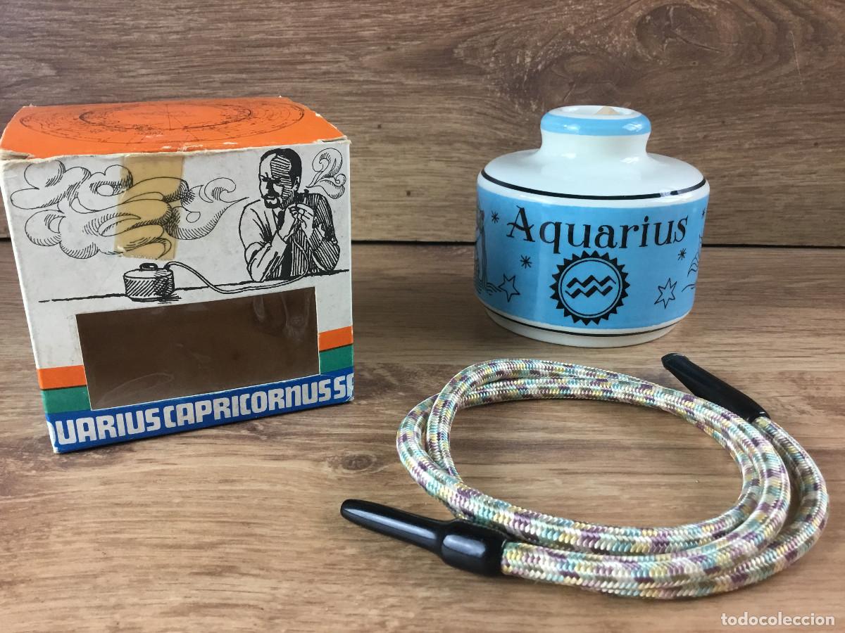 Pipas de fumar: PIPA DE CER&Aacute;MICA DE ROYAL GOEDEWAAGEN - ZODIAC AQUARIUS - COMPLETA MUY RARA Y ESCASA