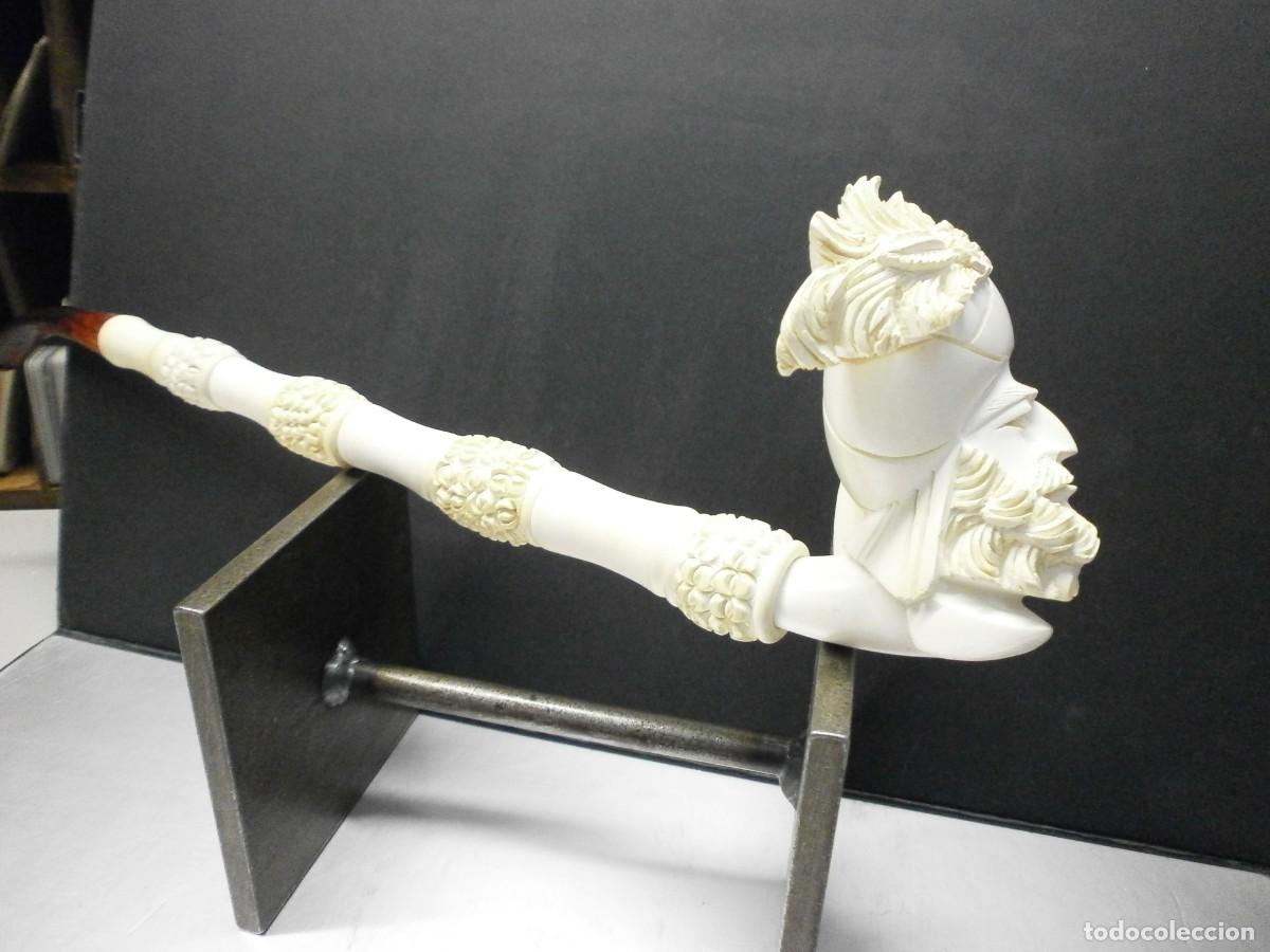 Pipas de fumar: antigua pipa de espuma de mar enorme 38 cms buen estado