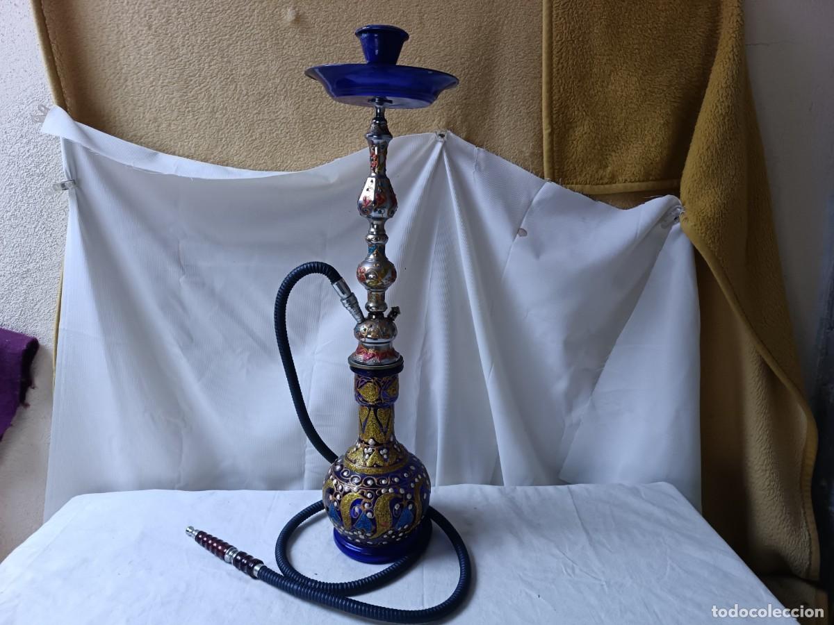 Pipas de fumar: Pipa de agua o Cachimba tradicional, pintada/decorada a mano con relieves