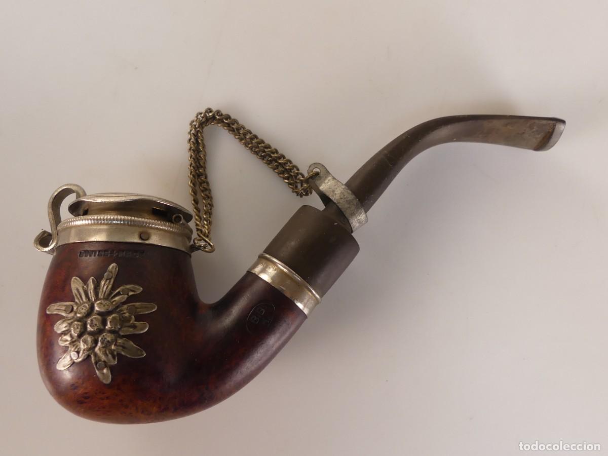 Pipas de fumar: BONITA PIPA DE MADERA Y METAL B.B.K. SWISS MADE