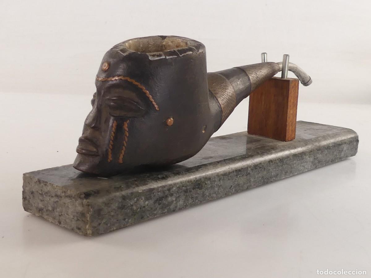 Pipas de fumar: INTERESANTE PIPA ARTE ETNICO AFRICA SOBRE SOPORTE
