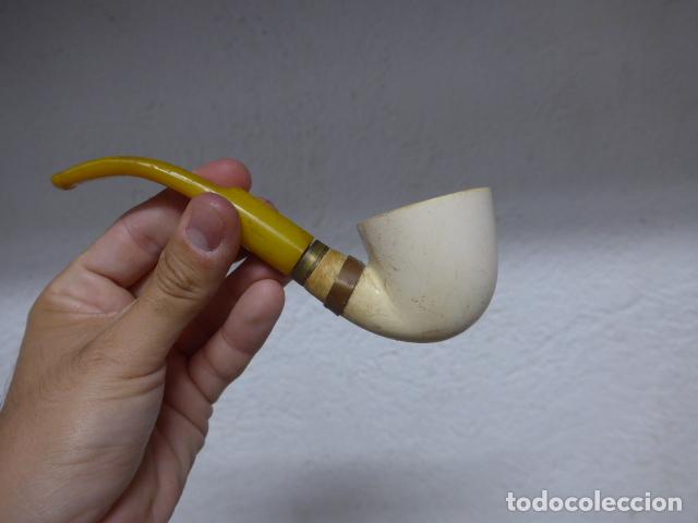 Pipas de fumar: Antigua pipa de fumar de espuma de mar, original
