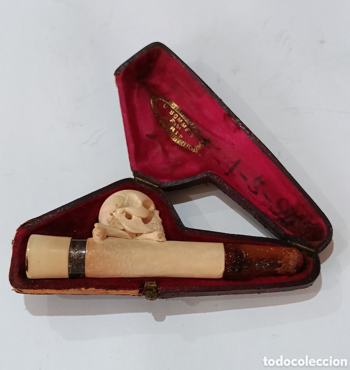 Pipas de fumar: Pipa Antigua SOMMER PARIS en su estuche original.
