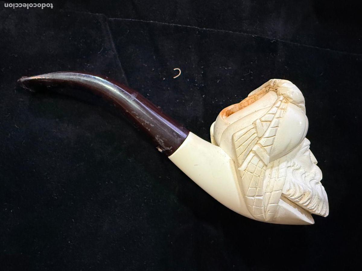 Pipas de fumar: ANTIGUA PIPA DE FUMAR REALIZADA EN ESPUMA DE MAR - MEDIDA 13,5 CM