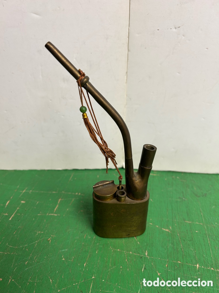 Pipas de fumar: PIPA DE AGUA PARA FUMAR DE METAL ANTIGUA