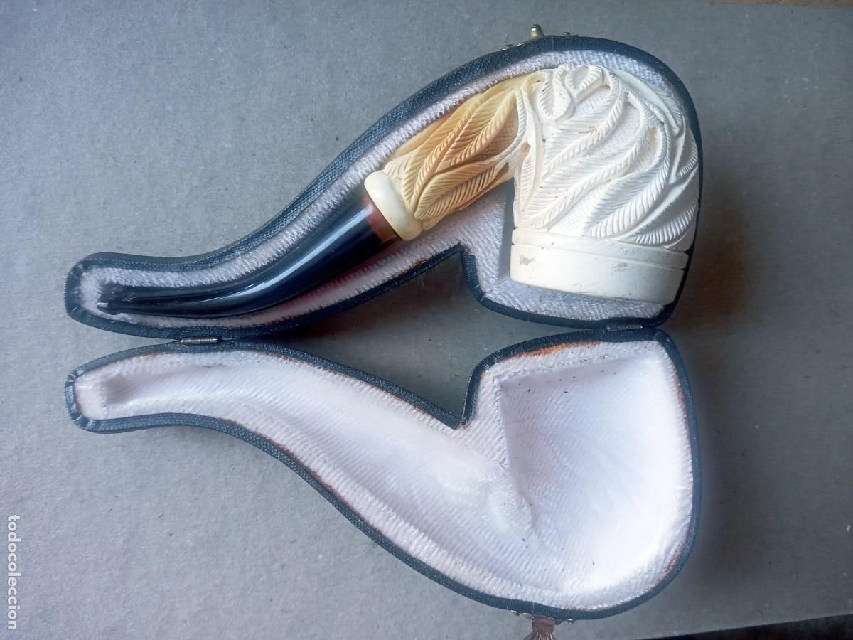Pfeifen zum Rauchen: MARAVILLOSA CACHIMBA O PIPA DE FUMAR. ESPUMA DE MAR HECHA A MANO CON CAJA ORIGINAL.