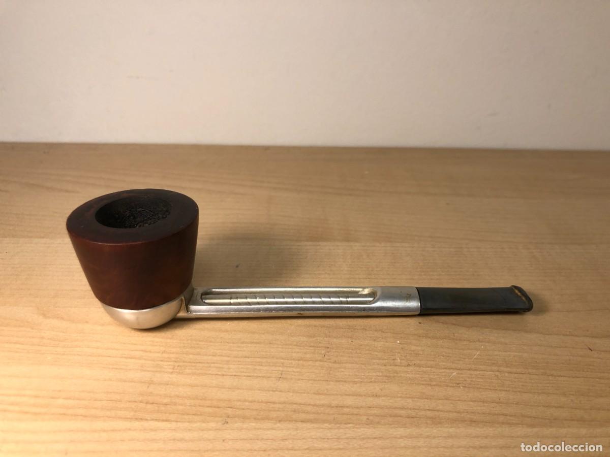 Pipas de fumar: Pipa Falcon System vintage Made in England FD H recta aluminio cazoleta brezo