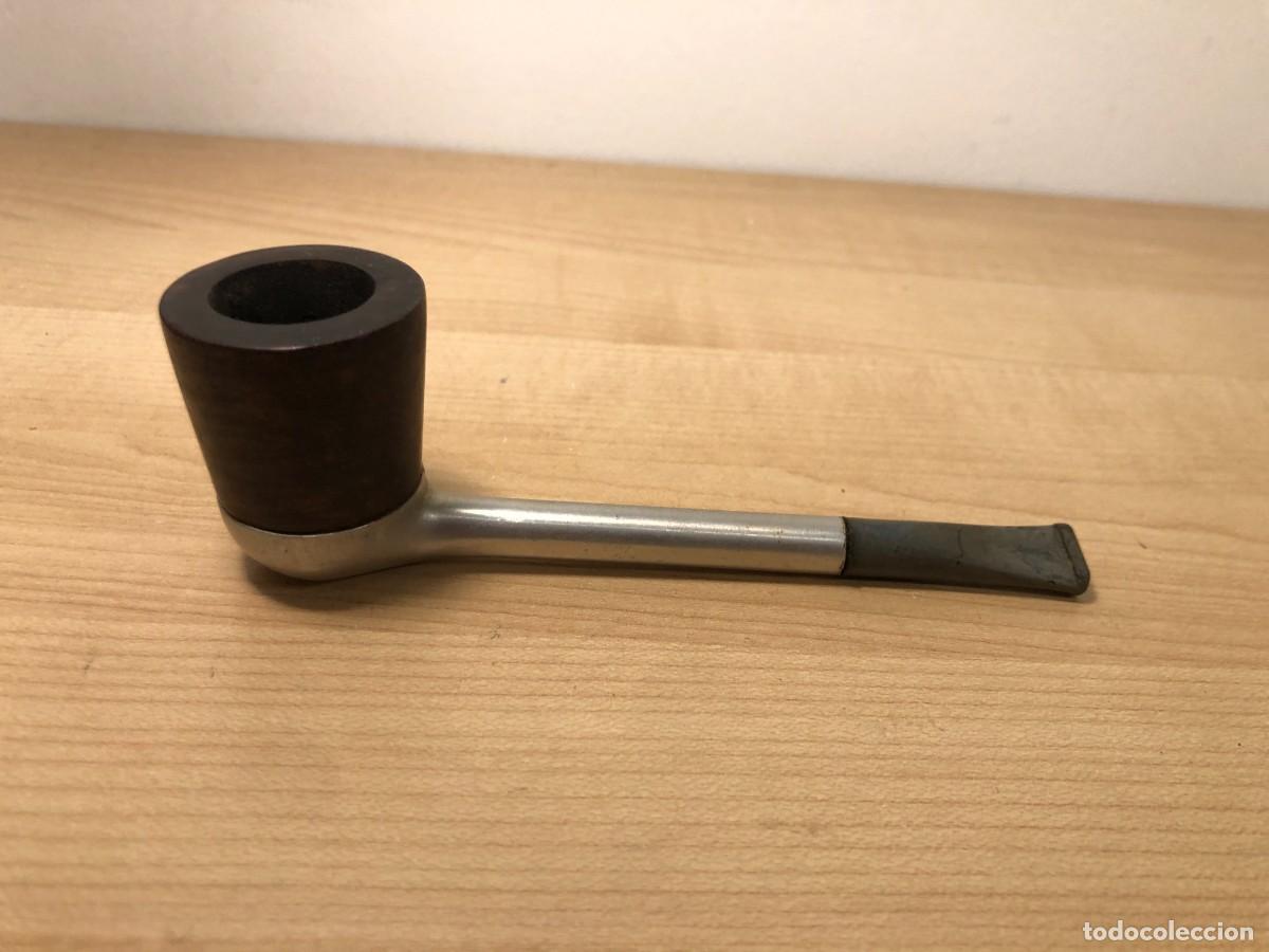 Pipas de fumar: Pipa Ronson England vintage sistema aluminio cazoleta brezo desmontable inglesa