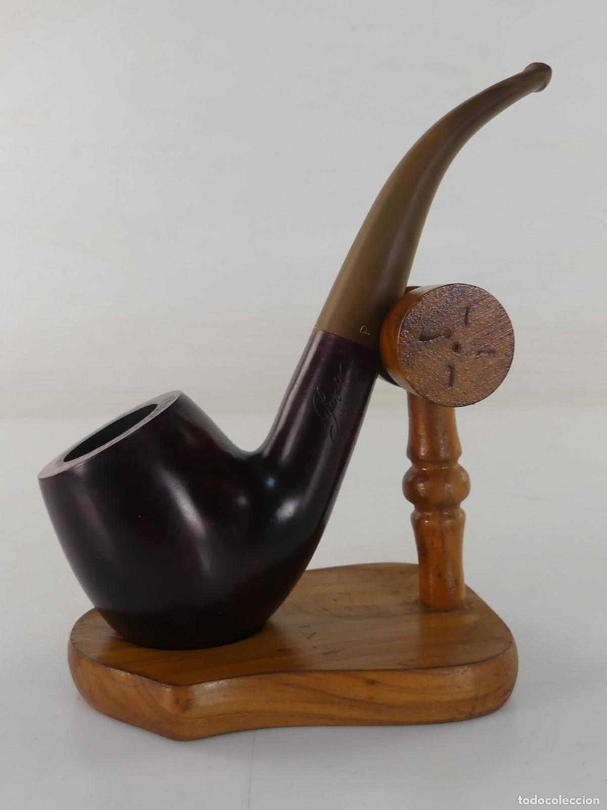 Pipas de fumar: CONJUNTO DE PIPA DE FUMAR CON SOPORTE - OBJETO DE COLECCION
