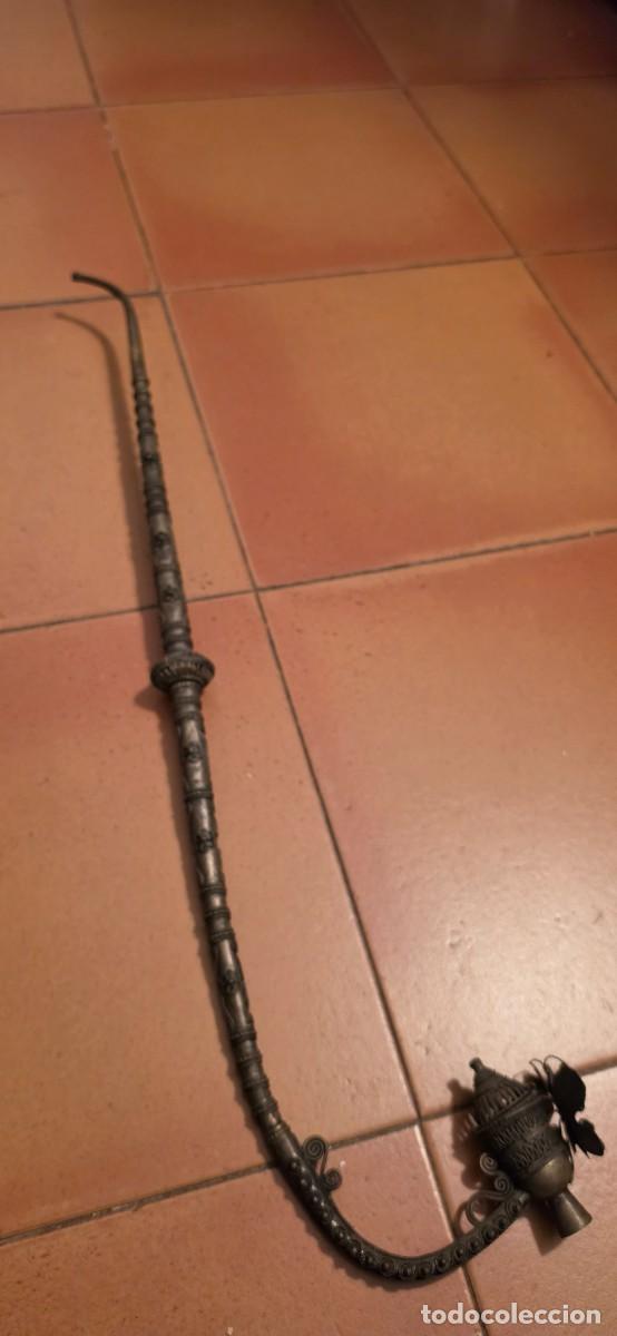 Pipas de fumar: Gran pipa muy antigua filigrana asiatica