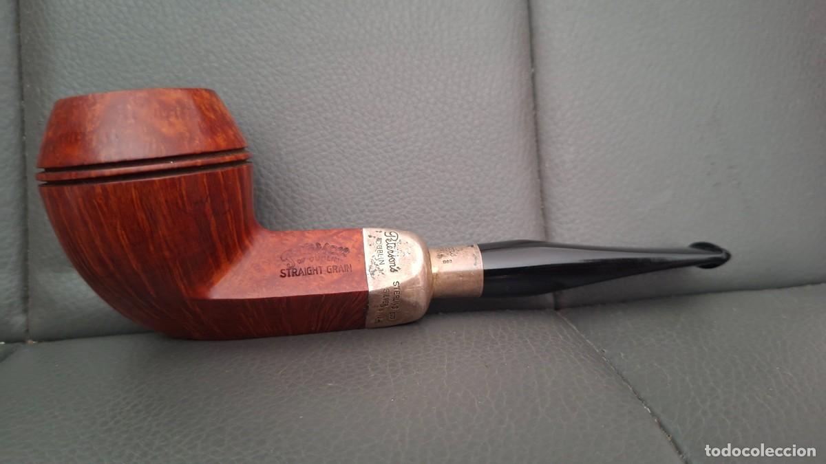 Pipas de fumar: Petersons of Dublin Straight Grain XL13 pipa pipe Sterling Silver