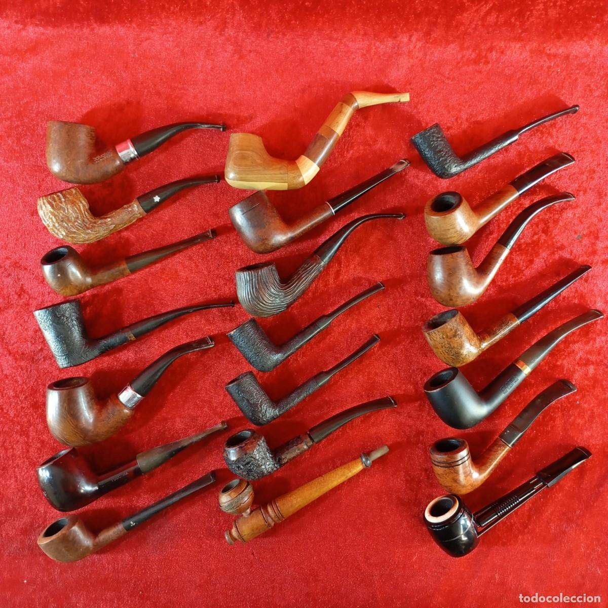 Pipas de fumar: ANTIGUA COLECCI&Oacute;N DE PIPAS DE TABACO - PIEZAS TALLADAS EN MADERA Y DIVERSOS ESTILOS - 21 EJEMPLARES