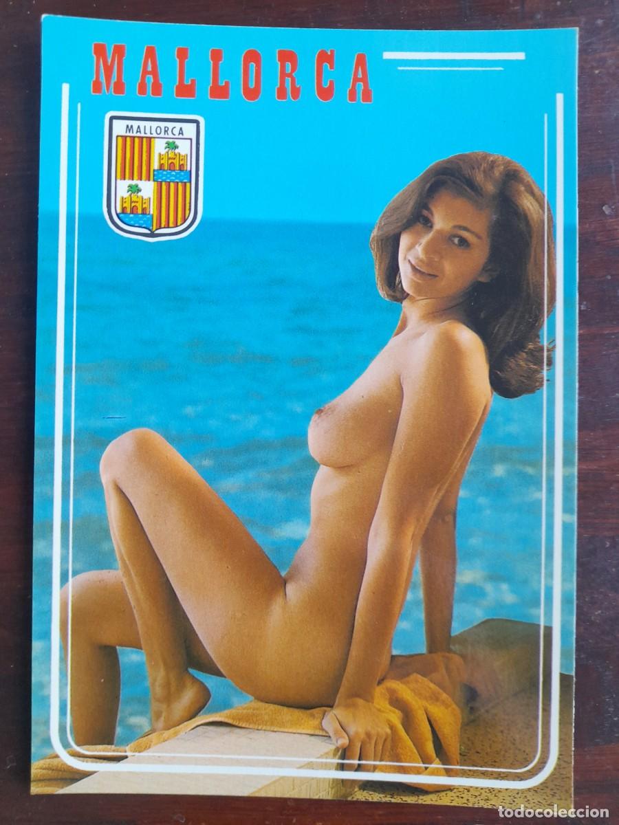 Postales: Una postal 70&acute; Topless se&ntilde;oritas promocion&aacute;ndo las Baleares en Palma de Mallorca 2 tarjetas a elegir