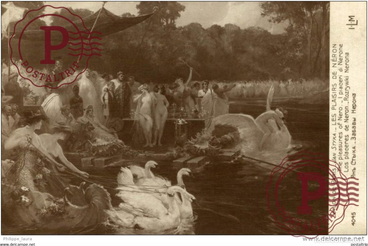 Postales: Salon de Paris - Les plaisirs de N&eacute;ron - Jan Styka Erotik Akt Nackte Frau &Eacute;ROTISME SEXY FEMM