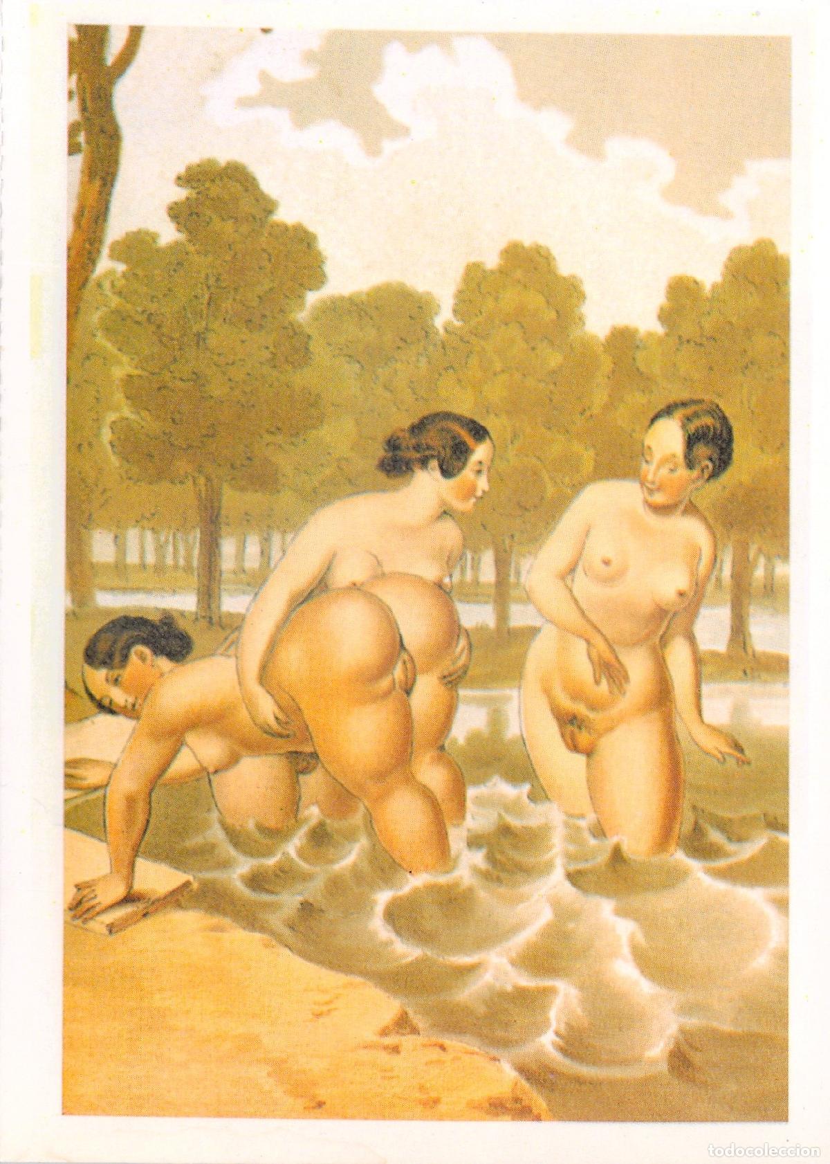 Postales: Postal de Arte Er&oacute;tico: Mujeres en el Ba&ntilde;o, Editorial Antalbe Reproducci&oacute;n