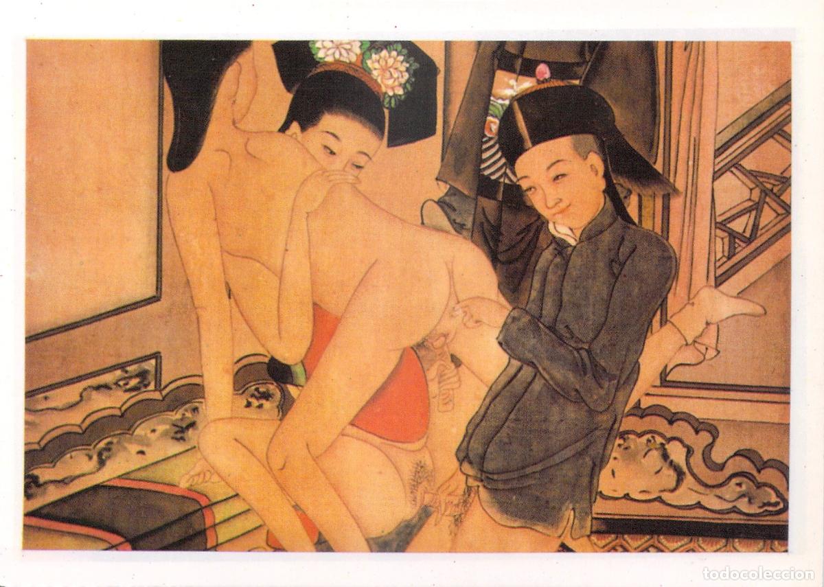 Postales: Postal de Arte Er&oacute;tico Oriental Cl&aacute;sico Chino Reproducci&oacute;n