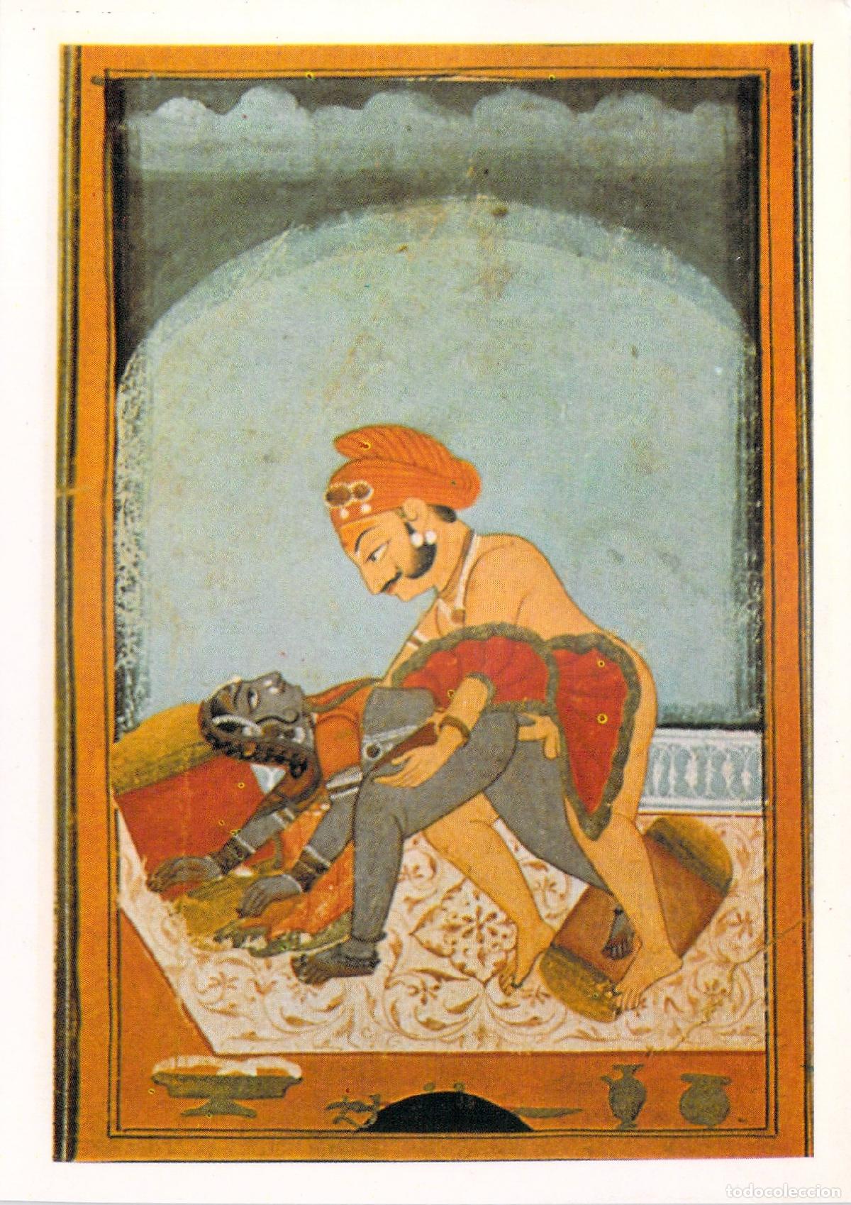 Postales: Tarjeta Postal Arte Er&oacute;tico Kama Sutra Miniatura India Reproducci&oacute;n