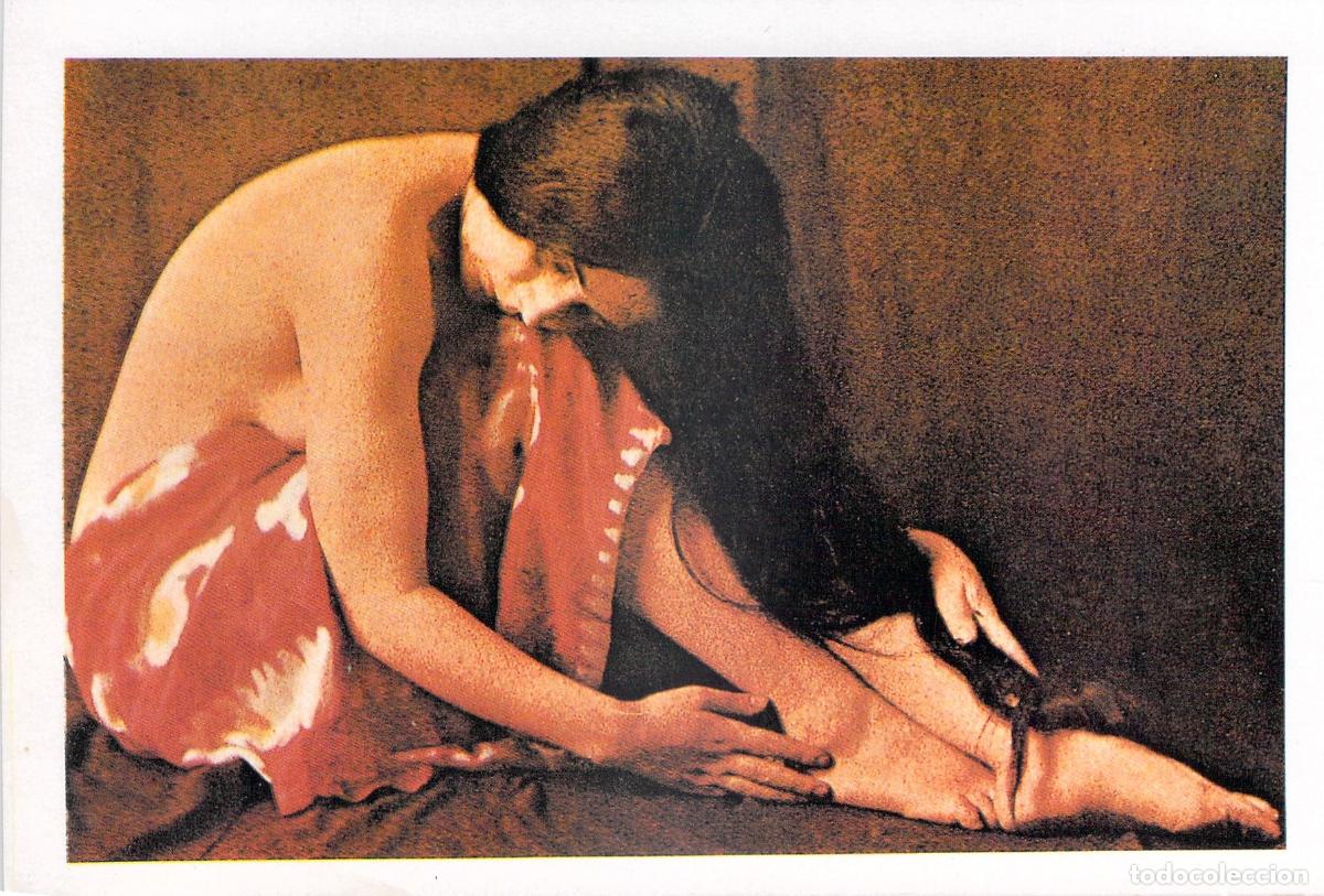 Postales: Postal Art&iacute;stica Retrato de Mujer con Cabello Largo Reproducci&oacute;n