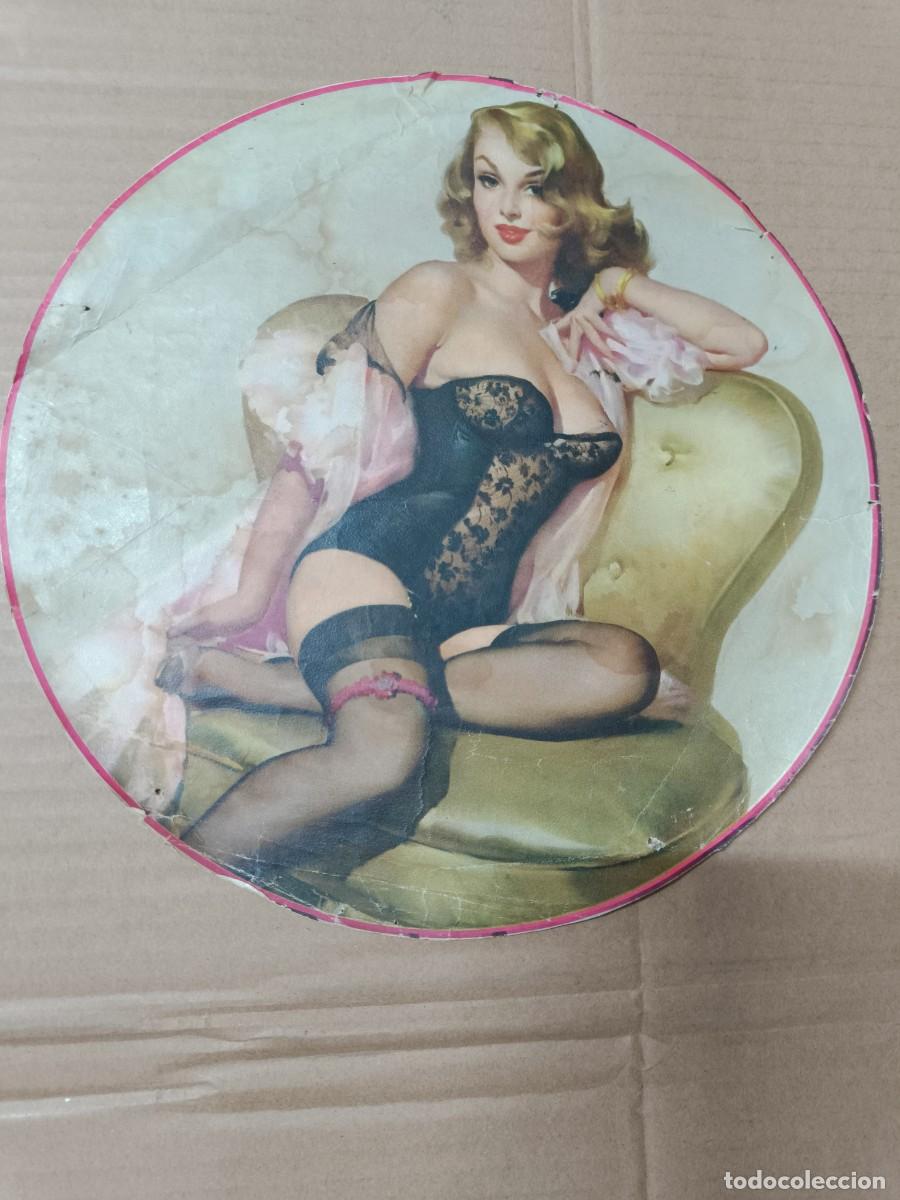 Postales: ANTIGUO CARTEL REDONDO DE PPS SIGLO XIX, MUJER DESNUDA, EROTICO, PIN UP -P21