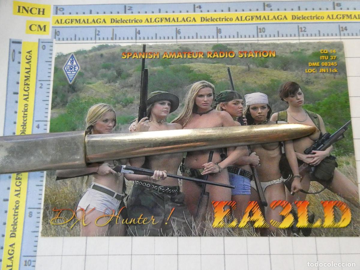 Postales: POSTAL DE DAMAS MUJERES ER&Oacute;TICA DESNUDOS SEXY. MUJERES TOPLESS CAZADORAS MILITARES RIFLES. 1613