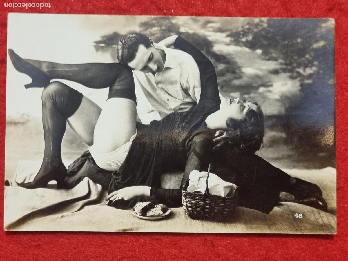Cartoline: POSTAL EROTICA MUJER LENCERIA PAREJA ANTIGUA ORIGINAL P2526